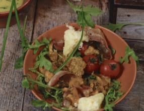 Pieds de mouton au curry lard et tête de moine