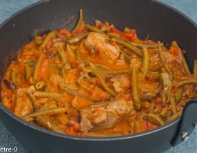 Poêlée de dinde aux haricots verts et aux cèpes