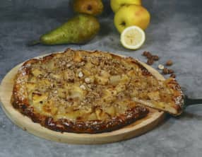 Tarte pommes poires noisettes au confit de citron