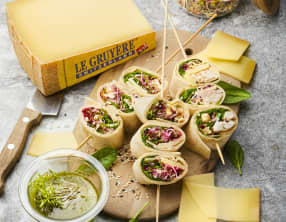 Wrap de graines germées au poulet et au gruyère