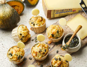 Mini cakes au potiron et graines de courge au gruyère aop réserve