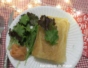 Millefeuille aux 2 saumons, petits suisses et tomates séchées