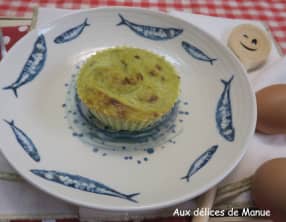 Petits flans de poireaux et jambon de poulet