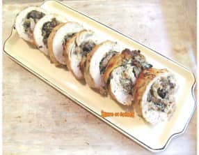 Poitrine de dinde farcie aux champignons et au fromage