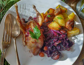 Cailles rôties de Noël