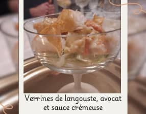 Verrines de langouste, avocat et sauce crémeuse