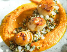 Purée de courge Saint-Jacques et quinoa