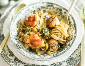 Noix de Saint-Jacques à la Bretonne et tagliatelles