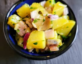 Amuse-bouche des fêtes : mini salades de harengs et deux pommes