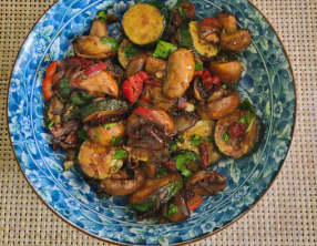 Courgettes et champignons