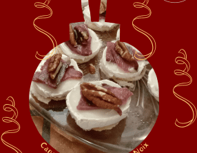 Canapés chèvre, magret et noix de pécan