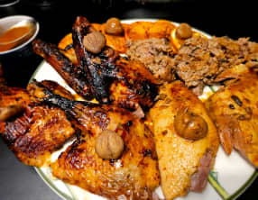 Canette farcie aux morilles et marrons