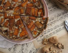 Quiche butternut, oignon et noix