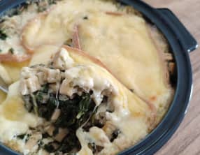 Gratin de crozet épinard et raclette