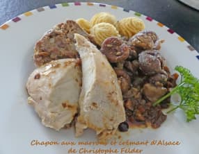 Chapon aux marrons et crémant d'Alsace de Christophe Felder
