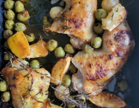 Cuisses de poulet au citron et olives