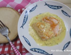 Pavé de saumon mariné, à la crème de clémentine