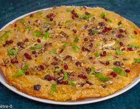 Tarte au camembert et aux graines de grenade