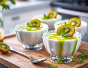 Panna cotta et coulis de kiwis au Thermomix