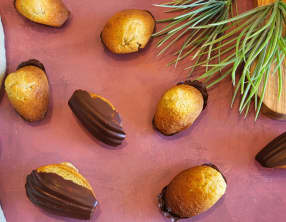 Madeleines pistache chocolat