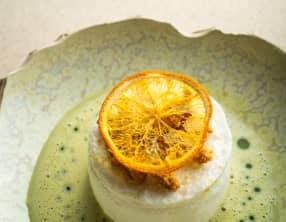 Île Flottante, Crème Anglaise au Thé Matcha Île Flottante