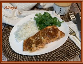 Truite à la moutarde et miel