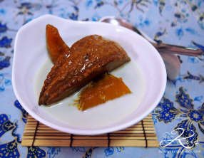 Courge caramélisée et lait de coco - un dessert thaï