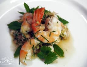 Salade thaïe de crevettes à l'orange et à la citronnelle