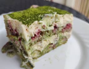 Tiramisu matcha framboise