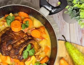 Echine de porc aux poires et aux raisins