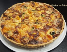Tarte butternut brocoli au saumon et bleu d’Auvergne