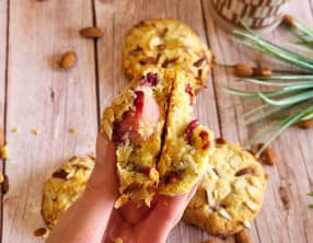 Cookies amandes massepain framboises