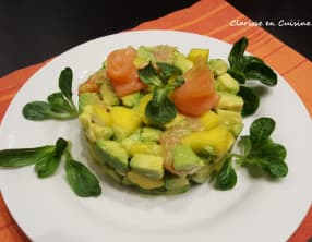 Tartare de saumon fumé mangue et avocat