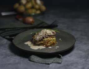 Mille feuilles de pomme de terre aux morilles