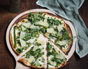 Tarte flambée aux légumes de printemps