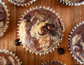 Muffins marbrés banane
