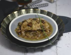 Rôti de veau flambé au whisky et champignons
