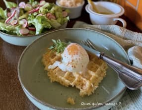 Gaufres de riz perdu, Œuf poché minute