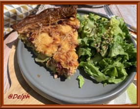 Tarte aux courgettes et lardons de volaille