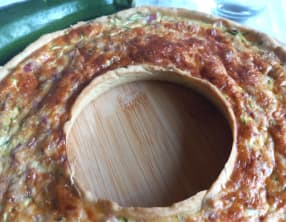 Tarte à la courgette râpée et au jambon fumé