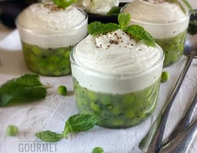 Concombre et petits pois en gelée