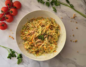 Salade de courgettes, carottes râpées