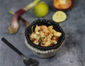 Céviche de crevettes et poulpe au fruit de la passion