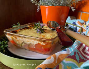 Briam de légumes au four et crème de yaourt