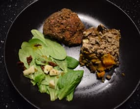 Crumble potimarron-champignons au sarrasin