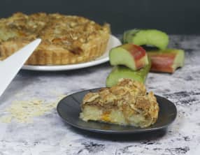 Tarte crumble rhubarbe abricot