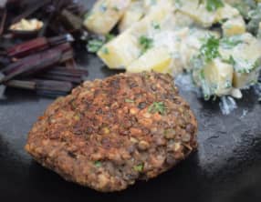 Steaks de lentilles et champignons