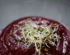 Gaspacho betteraves et framboises