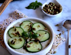 Crème de concombre sans gluten lait oeuf