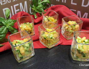 Verrines apéritives de concombre et melon
